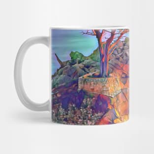 Hilltop Scenery Graphic Art Design | Digital Art | Painting Mug